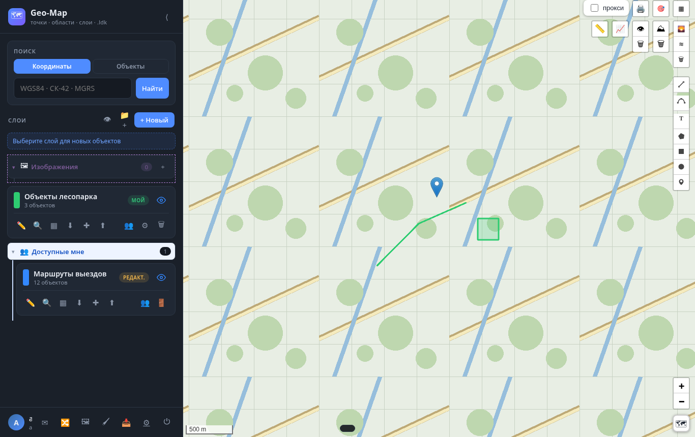Главный экран Geo-Map
